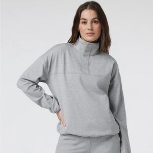 2 Woman’s Vuori Graphite Snap Mock Pullovers in Gray and Navy size large